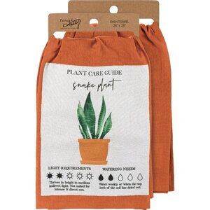 New Orange Cotton Kitchen Dishtowel - Snake Plant Primitives by Kathy